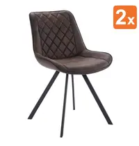 HC Stoelen | TES DIAMOND | Microvezel/Metaal | Brown | Zwarte Poten | Indoor | 2 Stuks | 510x610x810(h)mm 