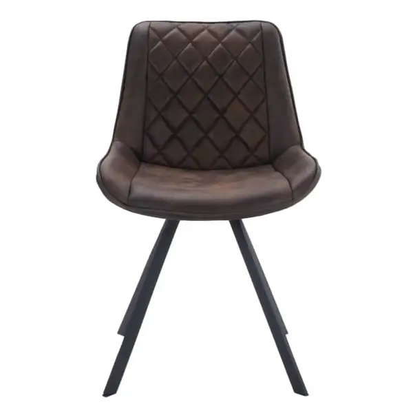 Stoelen | TES DIAMOND | Microvezel/Metaal | Brown | Zwarte Poten | Indoor | 2 Stuks | 510x610x810(h)mm