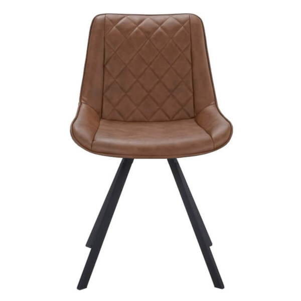 Stoelen | TES DIAMOND | Kunstleer/Metaal | Mocca | Zwarte Poten | Indoor | 2 Stuks | 510x610x810(h)mm