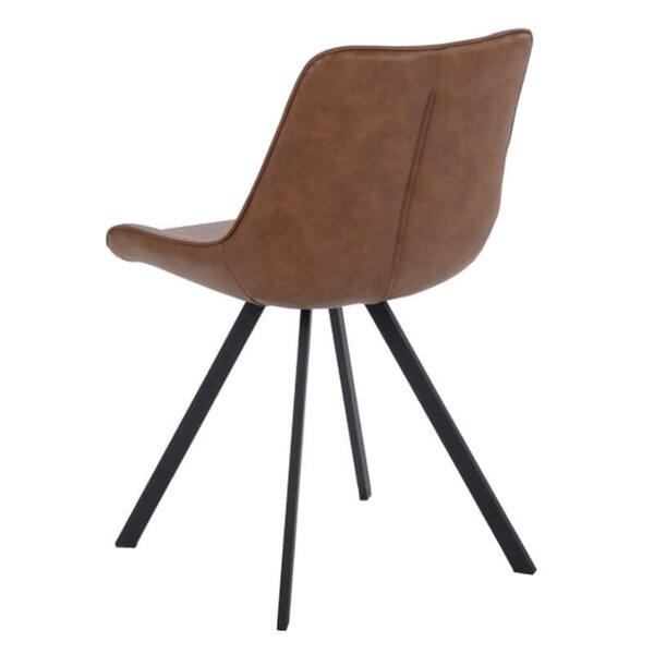 Stoelen | TES DIAMOND | Kunstleer/Metaal | Mocca | Zwarte Poten | Indoor | 2 Stuks | 510x610x810(h)mm