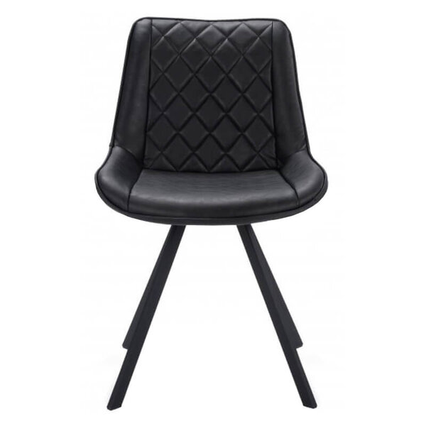 Stoelen | TES DIAMOND | Kunstleer/Metaal | Black | Zwarte Poten | Indoor | 2 Stuks | 510x610x810(h)mm