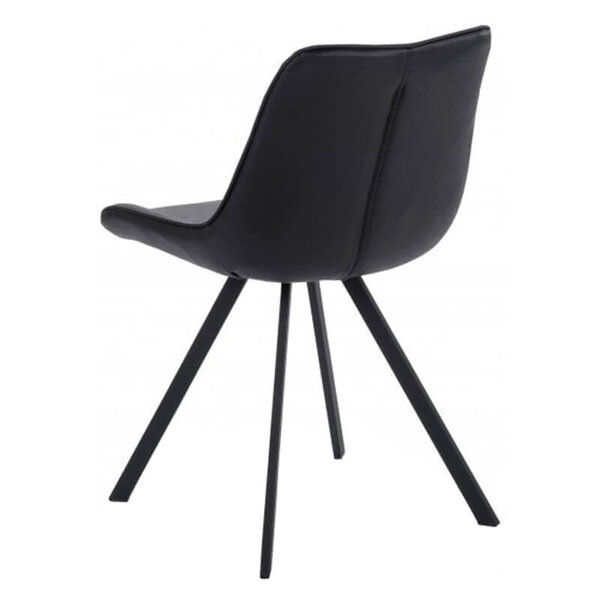 Stoelen | TES DIAMOND | Kunstleer/Metaal | Black | Zwarte Poten | Indoor | 2 Stuks | 510x610x810(h)mm