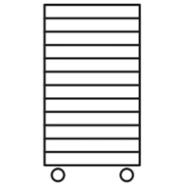 Regaalwagen | Coldline ROLL-IN VISION Koelingen | 20 Etages (EN600x800) | Wielen | 660x820x1750(h)mm