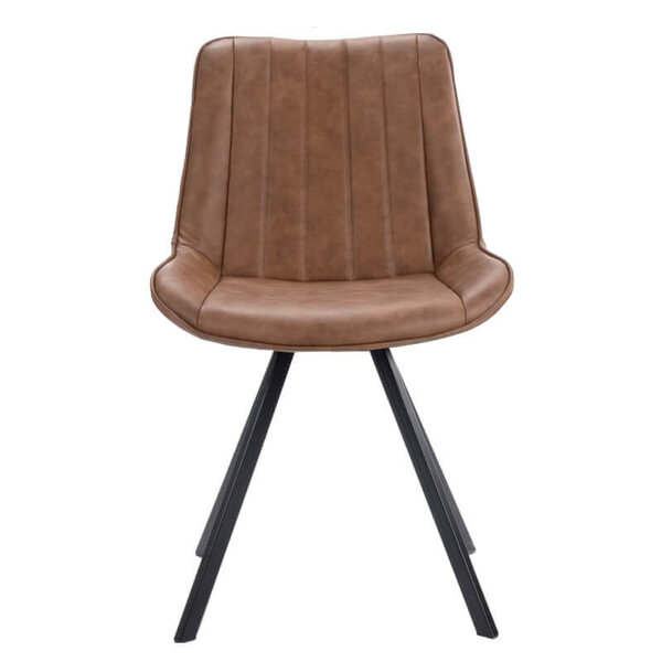Stoelen | HERCULES | Kunstleer/Metaal | Mocca | Zwarte Poten | Indoor | 2 Stuks | 510x610x810(h)mm
