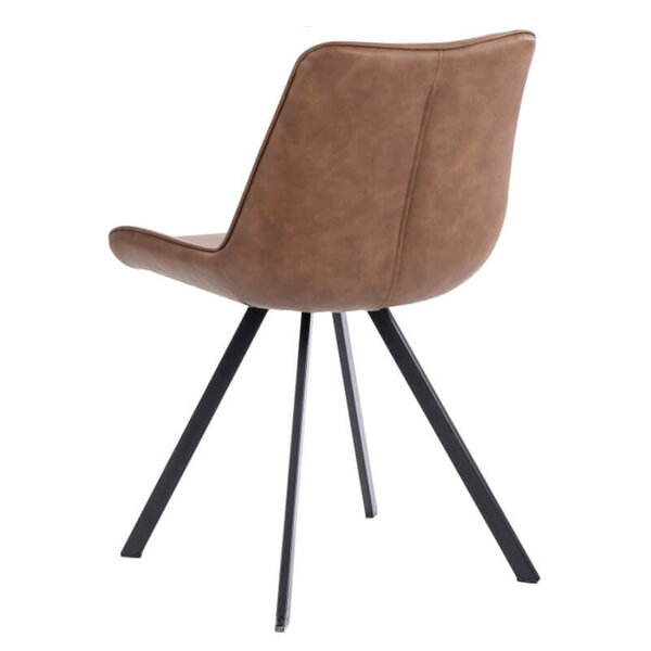 Stoelen | HERCULES | Kunstleer/Metaal | Mocca | Zwarte Poten | Indoor | 2 Stuks | 510x610x810(h)mm