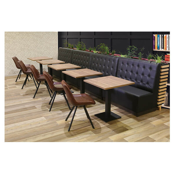 Stoelen | HERCULES | Kunstleer/Metaal | Brown | Zwarte Poten | Indoor | 2 Stuks | 510x610x810(h)mm