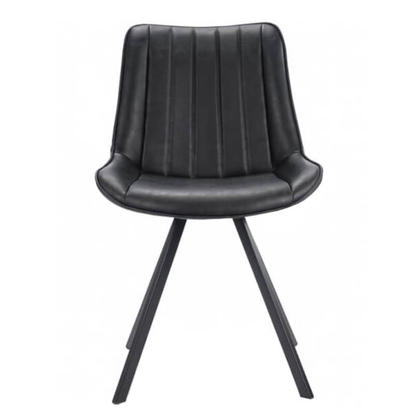 Stoelen | HERCULES | Kunstleer/Metaal | Black | Zwarte Poten | Indoor | 2 Stuks | 510x610x810(h)mm