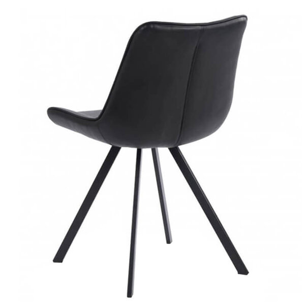 Stoelen | HERCULES | Kunstleer/Metaal | Black | Zwarte Poten | Indoor | 2 Stuks | 510x610x810(h)mm