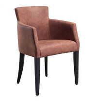 HC Stoel | OMEGA | Microvezel/Hout | Cognac | Wengé Poten | Indoor | 510x530x880(h)mm 