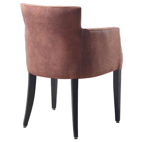 Stoel | OMEGA | Microvezel/Hout | Cognac | Wengé Poten | Indoor | 510x530x880(h)mm