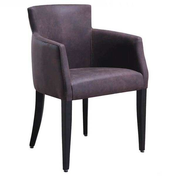 Stoel | OMEGA | Microvezel/Hout | Brown | Wengé Poten | Indoor | 510x530x880(h)mm