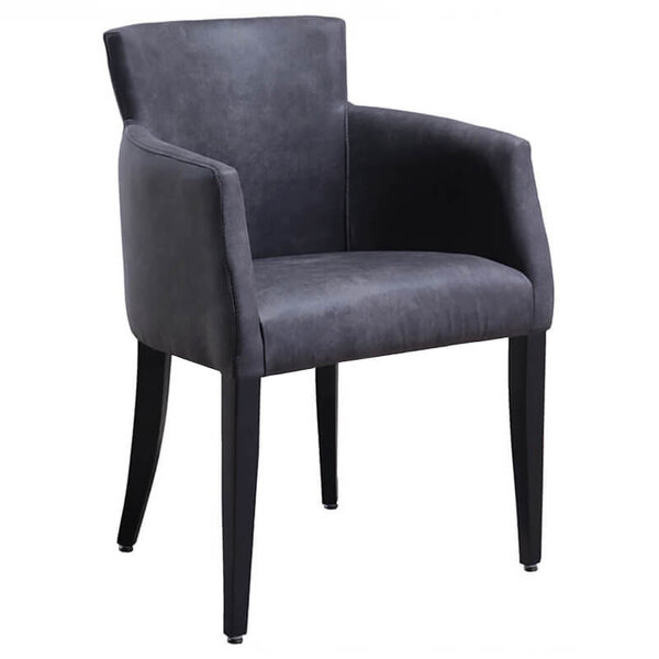 Stoel | OMEGA | Microvezel/Hout | Anthracite | Wengé Poten | Indoor | 510x530x880(h)mm