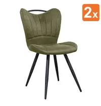 HC Stoelen | GIBSON | Microvezel/Metaal | Moss | Zwarte Poten | Indoor | 2 Stuks | 650x480x870(h)mm 