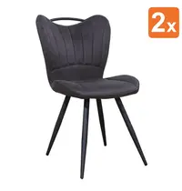 HC Stoelen | GIBSON | Microvezel/Metaal | Anthracite | Zwarte Poten | Indoor | 2 Stuks | 650x480x870(h)mm 