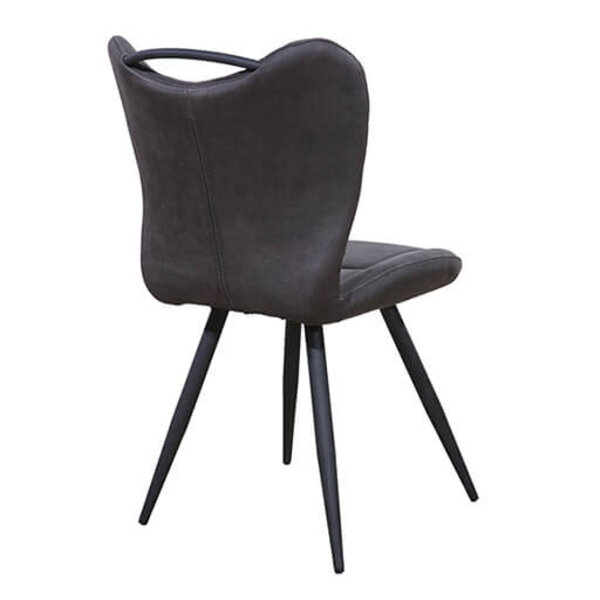 Stoelen | GIBSON | Microvezel/Metaal | Anthracite | Zwarte Poten | Indoor | 2 Stuks | 650x480x870(h)mm