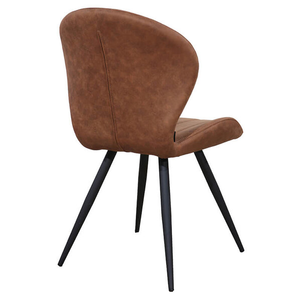Stoelen | MAGIC | Microvezel/Metaal | Cognac | Zwarte Poten | Indoor | 2 Stuks | 520x610x880(h)mm