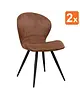 HC Stoelen | MAGIC | Microvezel/Metaal | Cognac | Zwarte Poten | Indoor | 2 Stuks | 520x610x880(h)mm 