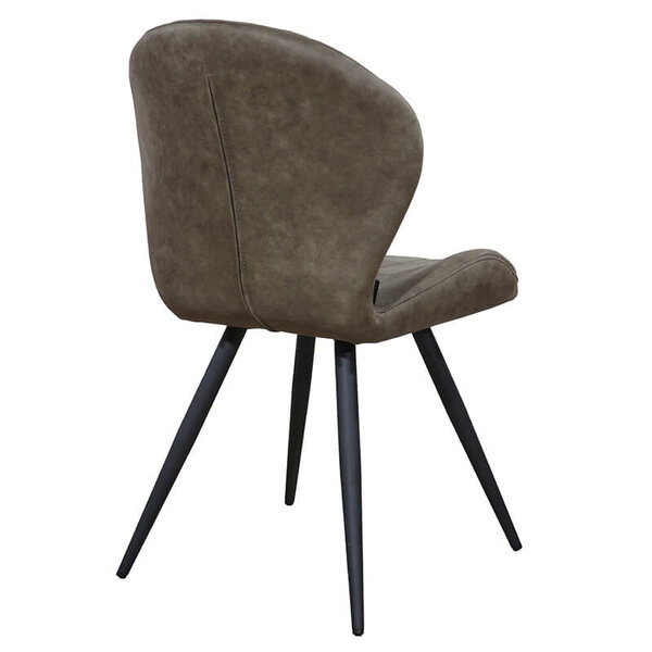 Stoelen | MAGIC | Microvezel/Metaal | Olive | Zwarte Poten | Indoor | 2 Stuks | 520x610x880(h)mm