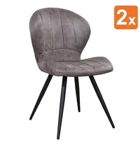 HC Stoelen | MAGIC | Microvezel/Metaal | Pebble | Zwarte Poten | Indoor | 2 Stuks | 520x610x880(h)mm 