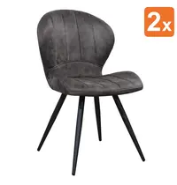 HC Stoelen | MAGIC | Microvezel/Metaal | Steel | Zwarte Poten | Indoor | 2 Stuks | 520x610x880(h)mm 