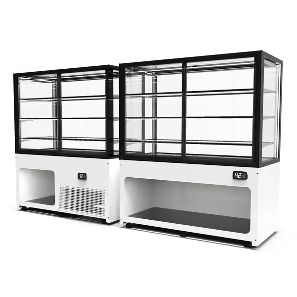 Koelvitrine | INTEGRA | Wit/Zwart | +2°C/+6°C | Geforceerd | 4 Niveaus | Zelfbediening | Vochtigheid Instelbaar | Wielen (Geremd) | 1200x600x1400(h)mm