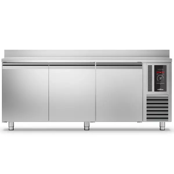 Bakkerij Koelwerkbank | VISION | 658L | 3 Deuren (EN600x400) | -5°C/+15°C | Statisch + Ventilator | Touchscreen + App | Achteropstand | 2005x800x1000(h)mm