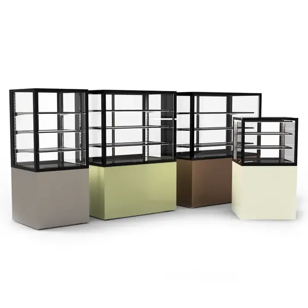 Koelvitrine | INTEGRA | Wit/Zwart | +2°C/+6°C | Geforceerd | 4 Niveaus | Zelfbediening | Vochtigheid Instelbaar | Wielen (Geremd) | 1200x600x1400(h)mm