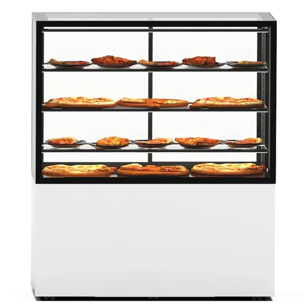 Warmhoudvitrine | INTEGRA | Wit/Zwart | 60°C/70°C | Geventileerd | 4 Niveaus | 1.56kW (230V) | Touchscreen | Wielen (Geremd) | 1200x600x1400(h)mm