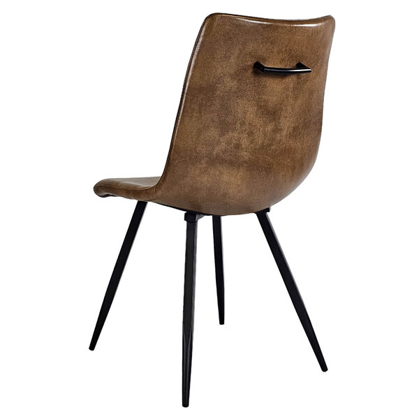 Stoelen | SPECTRA |  Kunstleer/Metaal | Black | Zwarte Poten | Indoor | 2 Stuks | 540x610x860(h)mm