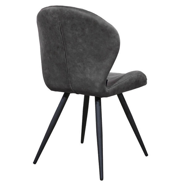 Stoelen | MAGIC | Microvezel/Metaal | Pebble | Zwarte Poten | Indoor | 2 Stuks | 520x610x880(h)mm
