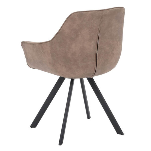 Stoelen | TITAN DIAMOND | Microvezel/Metaal | Mocca | Zwarte Poten | Indoor | 2 Stuks | 570x560x850(h)mm