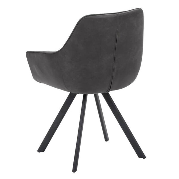 Stoelen | TITAN DIAMOND | Microvezel/Metaal | Grey | Zwarte Poten | Indoor | 2 Stuks | 570x560x850(h)mm