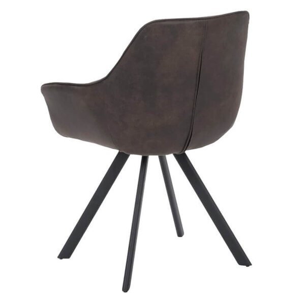 Stoelen | TITAN DIAMOND | Microvezel/Metaal | Brown | Zwarte Poten | Indoor | 2 Stuks | 570x560x850(h)mm