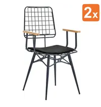 HC Stoelen | RIO | Microvezel/Metaal | Black | Zwart Frame | Indoor | 2 Stuks | 530x410x900(h)mm 