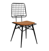 HC Stoel | RIO | Microvezel/Metaal | Cognac | Zwart Frame | Indoor | 450x520x900(h)mm 