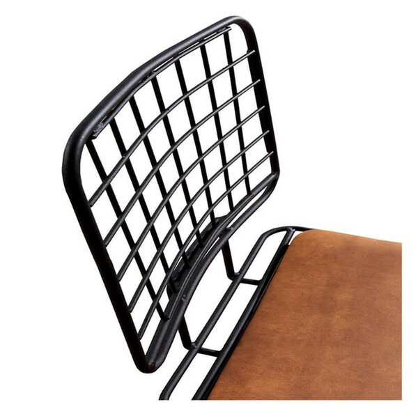 Stoel | RIO | Microvezel/Metaal | Cognac | Zwart Frame | Indoor | 450x520x900(h)mm