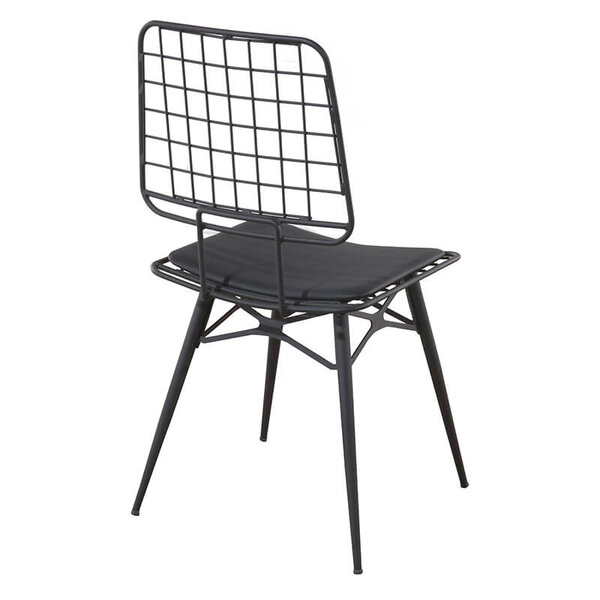 Stoel | RIO | Kunstleer/Metaal | Black | Zwart Frame | Indoor | 450x520x900(h)mm