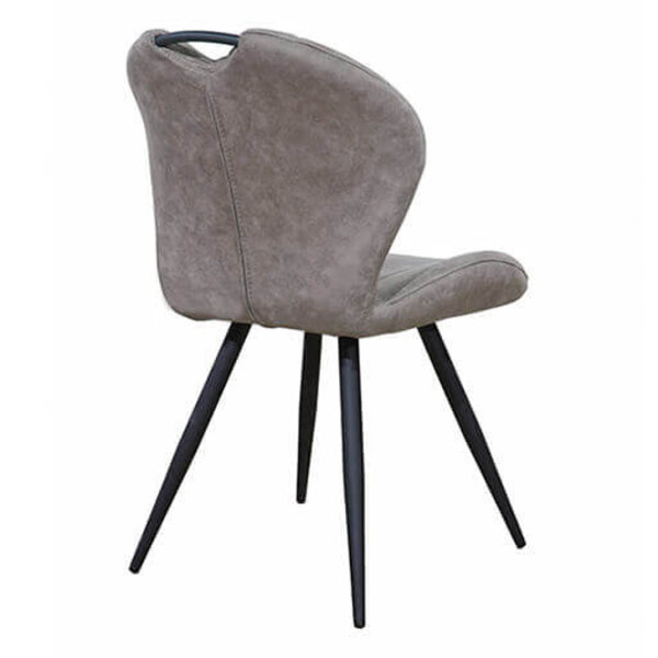 Stoelen | MIRACLE | Microvezel/Metaal | Pebble | Zwarte Poten | Indoor | 2 Stuks | 540x640x880(h)mm