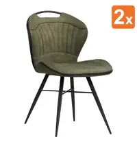 HC Stoelen | SPLASH | Microvezel/Metaal | Moss | Zwarte Poten | Indoor | 2 Stuks | 620x540x870(h)mm 
