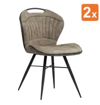 HC Stoelen | SPLASH | Microvezel/Metaal | Liver | Zwarte Poten | Indoor | 2 Stuks | 620x540x870(h)mm 
