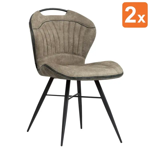 Stoelen | SPLASH | Microvezel/Metaal | Liver | Zwarte Poten | Indoor | 2 Stuks | 620x540x870(h)mm