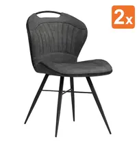 HC Stoelen | SPLASH | Microvezel/Metaal | Anthracite | Zwarte Poten | Indoor | 2 Stuks | 620x540x870(h)mm 