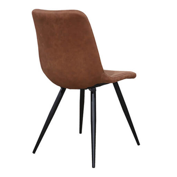 Stoelen | SPOT | Microvezel/Metaal | Cognac | Zwarte Poten | Indoor | 2 Stuks | 540x610x860(h)mm