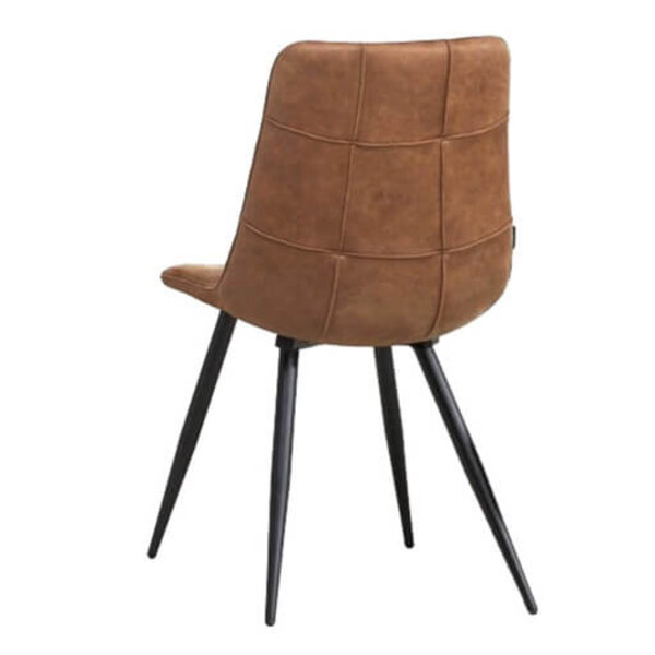 Stoelen | PEAK | Microvezel/Metaal | Cognac | Zwarte Poten | Indoor | 2 Stuks | 480x650x880(h)mm
