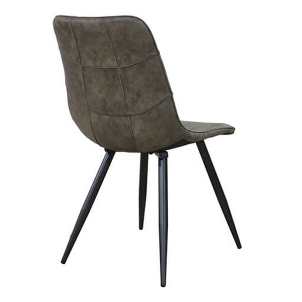 Stoelen | PEAK | Microvezel/Metaal | Olive | Zwarte Poten | Indoor | 2 Stuks | 480x650x880(h)mm