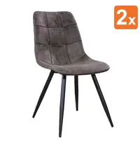 HC Stoelen | PEAK | Microvezel/Metaal | Anthracite | Zwarte Poten | Indoor | 2 Stuks | 480x650x880(h)mm 