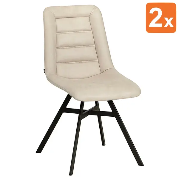 Stoelen | NIELS | Polyester/Metaal | Toffee | Zwarte Poten | Indoor | 2 Stuks | 480x640x890(h)mm