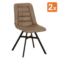 HC Stoelen | NIELS | Polyester/Metaal | Truffle | Zwarte Poten | Indoor | 2 Stuks | 480x640x890(h)mm 