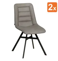 HC Stoelen | NIELS | Polyester/Metaal | Grey | Zwarte Poten | Indoor | 2 Stuks | 480x640x890(h)mm 