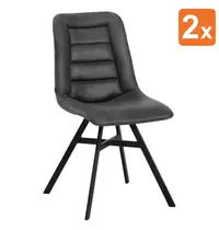HC Stoelen | NIELS | Polyester/Metaal | Anthracite | Zwarte Poten | Indoor | 2 Stuks | 480x640x890(h)mm 